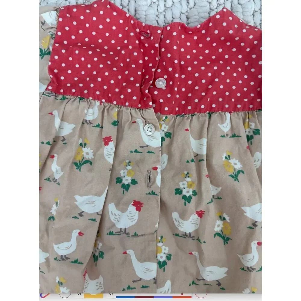 Baby Girl Boden Chicken and Duck Dress Size 12-18 Months